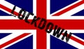 Union Jack flag with the text `lockdown` Royalty Free Stock Photo