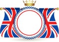 Union jack flags crown and rosette Royalty Free Stock Photo