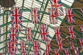 Union Jack flags in Silver Jubilee Royalty Free Stock Photo