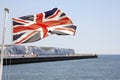 Union Jack Flying over Dover Royalty Free Stock Photo