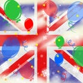 Union Jack Means United Kingdom And Backdrop Royalty Free Stock Photo