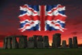 The Union Jack, or Union Flag, stonehenge Royalty Free Stock Photo