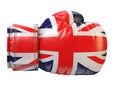 Union Jack, United Kingdom flag on boxing glove, British boxing 3d rendering