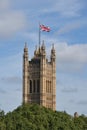 Union Jack Victoria Tower Palace Westminster Royalty Free Stock Photo