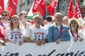 Union Leaders during the 1st May demonstration in Madrid, Spain