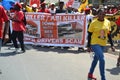 Union members participating in Zuma Must Fall Unity march at the Union Buildings Arcadia Pretoria Gauteng South Africa