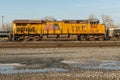 Union Pacific C45AH diesel power number 8182 parked Royalty Free Stock Photo