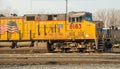 Union Pacific C45AH diesel power number 8182 parked Royalty Free Stock Photo