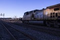 St Louis, Missouri, United States - circa 2015 - Union Pacific Train on Railroad Tracks Late Afternoon Sunlight Royalty Free Stock Photo