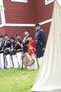 Union soldiers and drummer boy standing for review Royalty Free Stock Photo