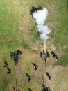 Union Soldiers firing a cannon