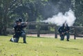 Union soldiers firing rifles Royalty Free Stock Photo