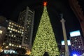 Union Square Christmas Tree by night, San Francisco Royalty Free Stock Photo