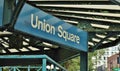 Union Square NYC Sign New York City Streets Manhattan Subway Station Royalty Free Stock Photo