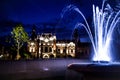 Union Square Piata Unirii seen at the blue hour in Oradea, Romania. Royalty Free Stock Photo