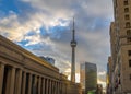 Union Station and CN Tower - Toronto, Ontario, Canada Royalty Free Stock Photo