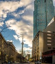 Union Station and CN Tower - Toronto, Ontario, Canada Royalty Free Stock Photo