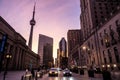 Union Station and CN Tower in Toronto, Ontario, Canada Royalty Free Stock Photo
