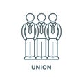 Union vector line icon, linear concept, outline sign, symbol Royalty Free Stock Photo