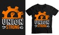 Union Workers T-Shirt vector template design- Union Strong-Labor Royalty Free Stock Photo