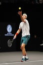 Finalist Andreas Seppi of Italy in action during his final match at the 2020 New York Open tennis tournament