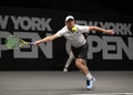 Professional tennis player Sam Querrey of USA in action during his round of 16 match at the 2019 New York Open tennis tournament