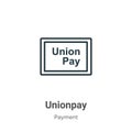 Unionpay outline vector icon. Thin line black unionpay icon, flat vector simple element illustration from editable payment concept Royalty Free Stock Photo