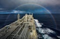 Rainbow around vessel