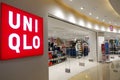 Uniqlo logo fashion retail shop window front Royalty Free Stock Photo