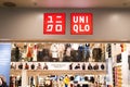 Uniqlo store in Galeria Shopping Mall in Saint Petersburg, Russia. Royalty Free Stock Photo