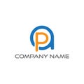 Pa or ap Unique abstract geometric logo design Royalty Free Stock Photo