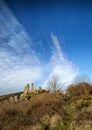 Unique abstract time lapse stack landscape of medieval castle an