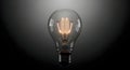 Glowing Digital Filament Light Bulb for Tech Concepts and Innovation. Bright Idea Solution. Royalty Free Stock Photo