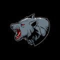 Amazing aggressive wolf head cartoon vector