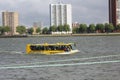 Unique amphibian (Land and Water) Bus on River Maa Royalty Free Stock Photo