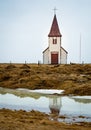 Unique antique Icelandic country church in North west Iceland.