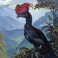 Unique Appearance of the Horned Guan in Mountainous Regions Royalty Free Stock Photo
