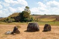 Unique archaeological landscape destroyed from cluster bombs - Plain of Jars. Phonsovan, Xieng Khouang Province, Laos