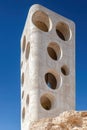 Unique architectural design with circular openings