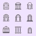 Unique architecture element Creative architecture line art vector