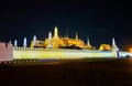The night view of Grand Palace of Bangkok, Thailand Royalty Free Stock Photo