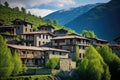unique architecture of a secluded mountain village Royalty Free Stock Photo