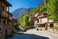 unique architecture of a secluded mountain village Royalty Free Stock Photo