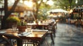 A Unique and Artistic Blurred View of an Outdoor Dining Space