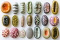 Evolving bacteria showcased in a vibrant sequence depicting diverse forms and textures under laboratory conditions