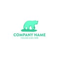 Unique bear logo template. vector. editable