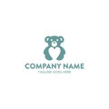 Unique bear logo template. vector. editable