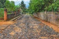 Unique and beautiful cobbled road on country road