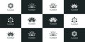 Unique beautiful luxury flower logo template for spa hotel resort