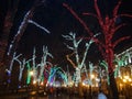Ukraine. The beauty of night Odessa in the New Year holidays.